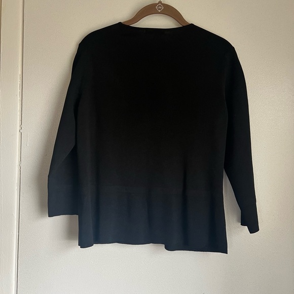Jessica Ash Black 3/4 Sleeve Cardigan Sweater Size Small - Picture 2 of 9